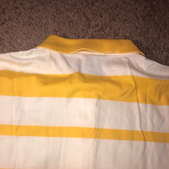 Vintage 80s 90s Nautica Polo Row Crew Preppy Yellow Work School Ivy League Shirt - Picture 12 of 13